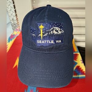 Seattle Washington Blue Cap Hat Strapback Embroidered Map Logo Ace USA